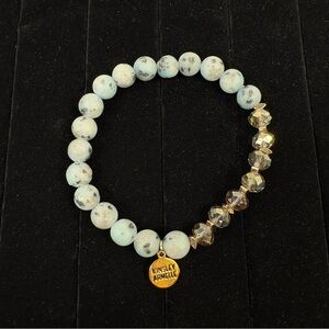 Kinsley Armelle Natural Amazonite Stone & Faceted Glass Beaded Bracelet